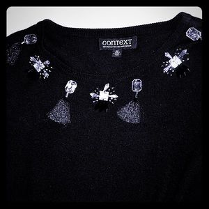 Embellished Black Sweater